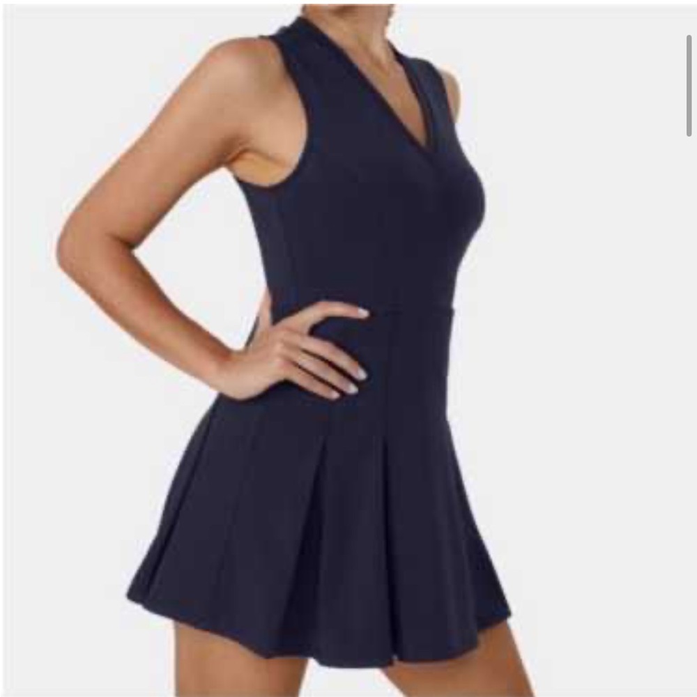 HALARA Navy V-Neck Mini Dress Athletic Outdoor Workout Mini